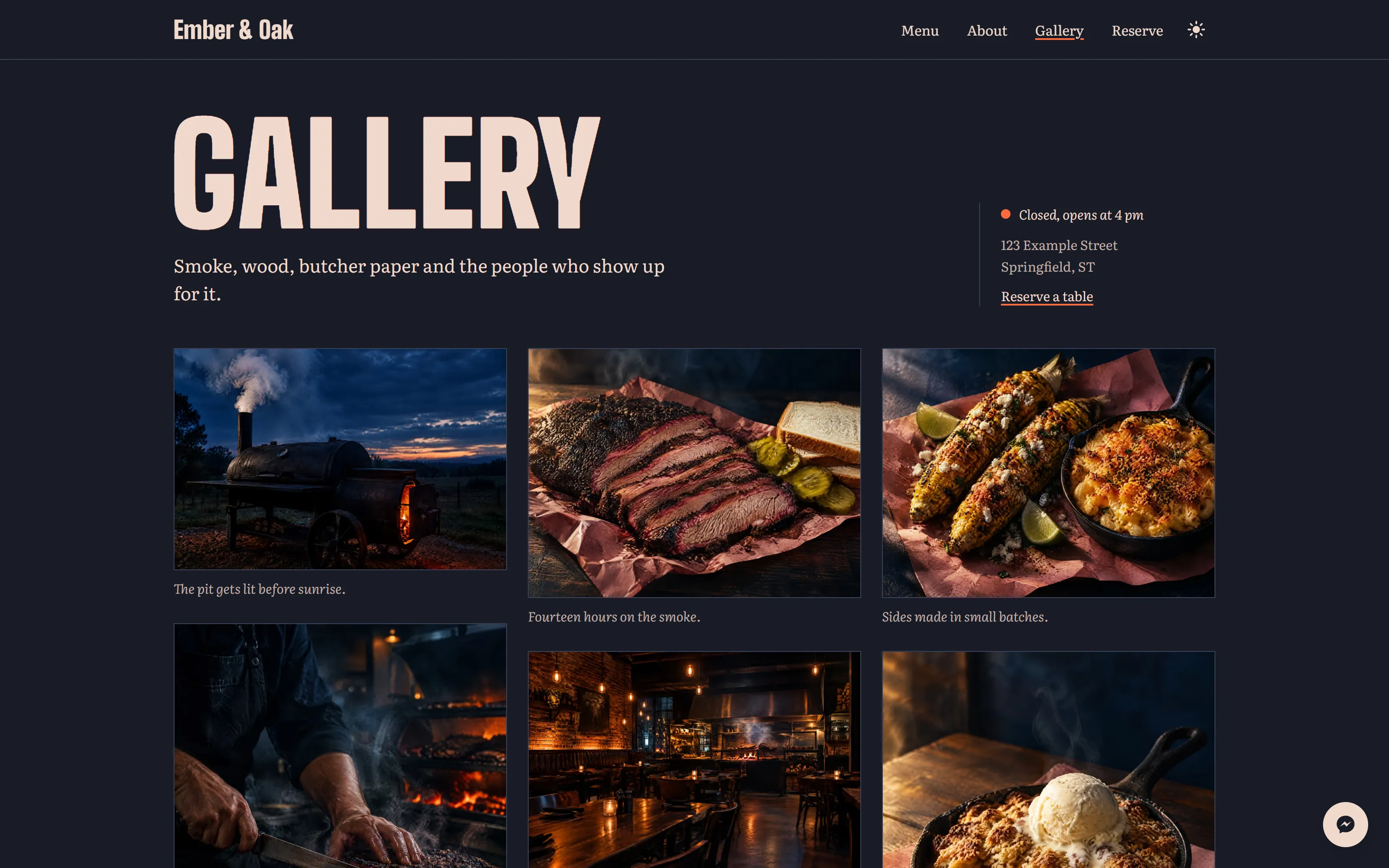 Ember photo gallery in dark mode